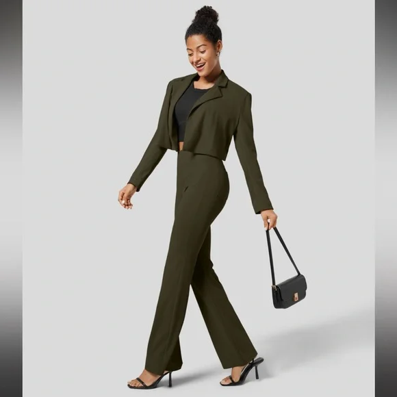 Halara Flex High Waisted Back Side Pockets Slight Flare Work Pants - Picture 5 of 7